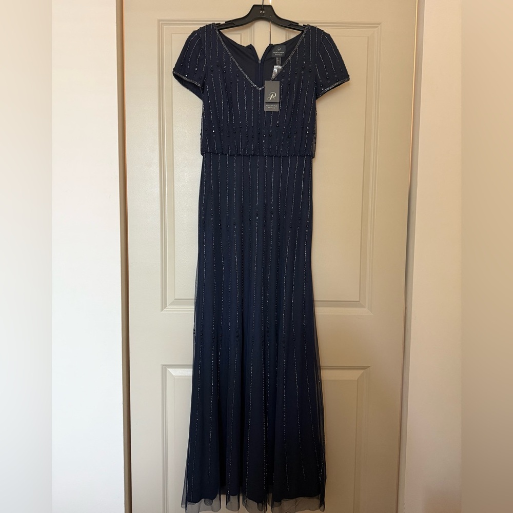 Navy Blue Beaded Gown